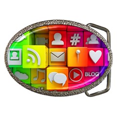 Colorful 3d Social Media Belt Buckles by Ket1n9