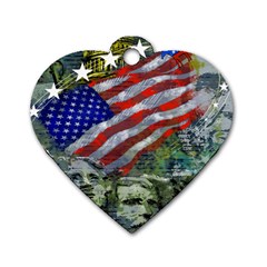 Usa United States Of America Images Independence Day Dog Tag Heart (one Side) by Ket1n9