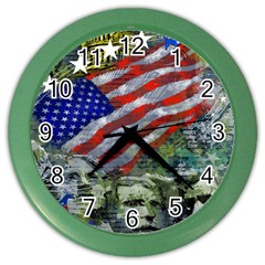 Usa United States Of America Images Independence Day Color Wall Clock by Ket1n9