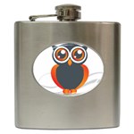 Owl Logo Hip Flask (6 oz) Front