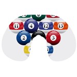 Racked Billiard Pool Balls Travel Neck Pillow Front