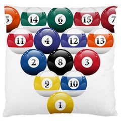 Racked Billiard Pool Balls Large Premium Plush Fleece Cushion Case (one Side) by Ket1n9