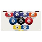 Racked Billiard Pool Balls Banner and Sign 6  x 3  Front