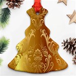 Golden Pattern Vintage Gradient Vector Christmas Tree Ornament (Two Sides) Front