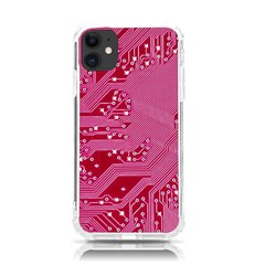 Pink Circuit Pattern Iphone 11 Tpu Uv Print Case by Ket1n9