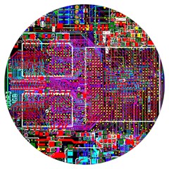 Technology Circuit Board Layout Pattern Round Trivet by Ket1n9