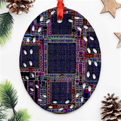 Cad Technology Circuit Board Layout Pattern Ornament (oval Filigree) by Ket1n9