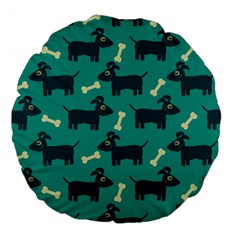 Happy Dogs Animals Pattern Large 18  Premium Flano Round Cushions by Ket1n9