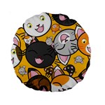 Cats Cute Kitty Kitties Kitten Standard 15  Premium Round Cushions Back