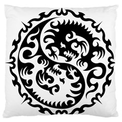 Ying Yang Tattoo Large Premium Plush Fleece Cushion Case (one Side) by Ket1n9