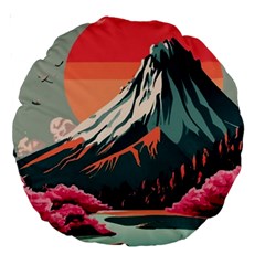 Mountain Landscape Sky Fuji Nature Large 18  Premium Round Cushions by Cendanart