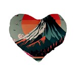 Mountain Landscape Sky Fuji Nature Standard 16  Premium Heart Shape Cushions Front