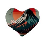 Mountain Landscape Sky Fuji Nature Standard 16  Premium Heart Shape Cushions Back