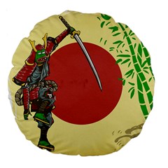 Meme Samurai Artwork Japaneses Large 18  Premium Flano Round Cushions by Cendanart