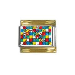 Snakes And Ladders Gold Trim Italian Charm (9mm) by Ket1n9