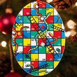 Snakes And Ladders UV Print Acrylic Ornament Oval Front