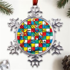 Snakes And Ladders Metal Large Snowflake Ornament by Ket1n9