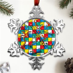 Snakes And Ladders Metal Small Snowflake Ornament by Ket1n9