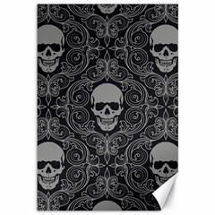 Dark Horror Skulls Pattern Canvas 12  X 18  by Ket1n9