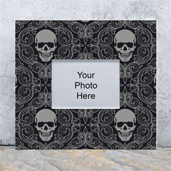 Dark Horror Skulls Pattern White Wall Photo Frame 5  X 7  by Ket1n9