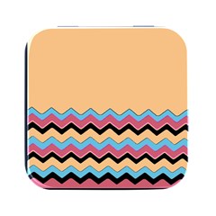 Chevrons Patterns Colorful Stripes Square Metal Box (black) by Ket1n9