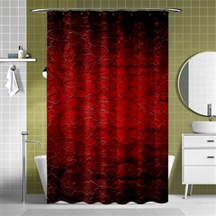 Red Grunge Texture Black Gradient Shower Curtain 48  X 72  (small)  by Ket1n9