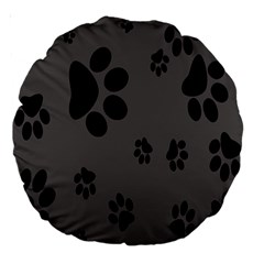 Dog Foodprint Paw Prints Seamless Background And Pattern Large 18  Premium Round Cushions by Ket1n9