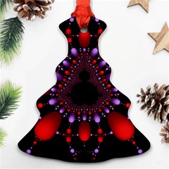 Fractal Red Violet Symmetric Spheres On Black Christmas Tree Ornament (two Sides) by Ket1n9