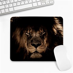 African Lion Mane Close Eyes Large Mousepad by Ket1n9