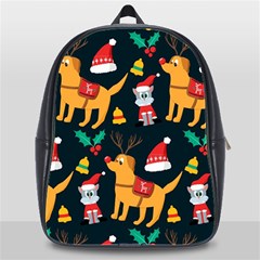 Funny Christmas Pattern Background School Bag (xl) by Ket1n9