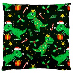 Christmas Funny Pattern Dinosaurs Standard Premium Plush Fleece Cushion Case (two Sides) by Ket1n9