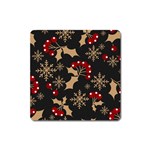 Dinosaur Colorful Funny Christmas Pattern Square Magnet Front