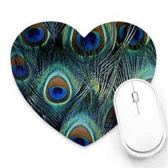 Feathers Art Peacock Sheets Patterns Heart Mousepad by Ket1n9