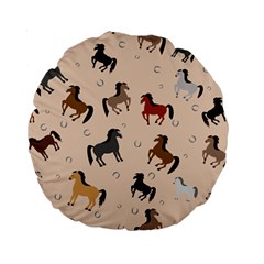 Horses For Courses Pattern Standard 15  Premium Round Cushions by Ket1n9