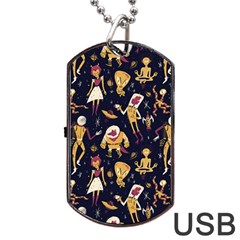 Alien Surface Pattern Dog Tag Usb Flash (one Side) by Ket1n9