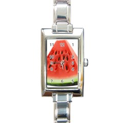 Seamless Background With Watermelon Slices Rectangle Italian Charm Watch by Ket1n9