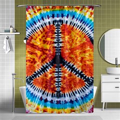 Tie Dye Peace Sign Shower Curtain 48  X 72  (small)  by Ket1n9