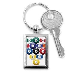 Racked Billiard Pool Balls Key Chain (rectangle) by Ket1n9