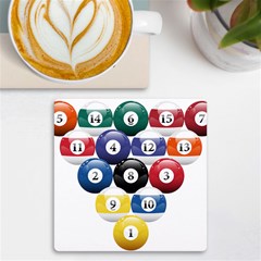 Racked Billiard Pool Balls Uv Print Square Tile Coaster  by Ket1n9