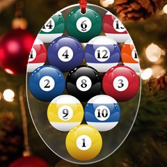 Racked Billiard Pool Balls Uv Print Acrylic Ornament Oval by Ket1n9