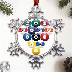 Racked Billiard Pool Balls Metal Large Snowflake Ornament by Ket1n9