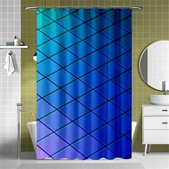 Blue Pattern Plain Cartoon Shower Curtain 48  X 72  (small)  by Ket1n9