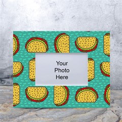 Taco Drawing Background Mexican Fast Food Pattern White Tabletop Photo Frame 4 x6  by Ket1n9