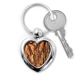 Bark Texture Wood Large Rough Red Wood Outside California Key Chain (Heart) Front