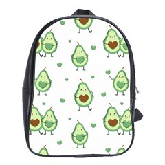 Cute Seamless Pattern With Avocado Lovers School Bag (xl) by Ket1n9