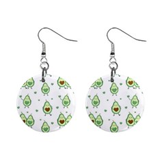 Cute Seamless Pattern With Avocado Lovers Mini Button Earrings by Ket1n9