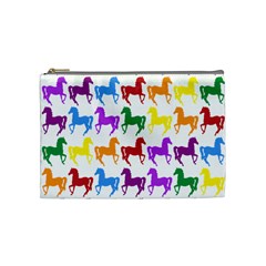 Colorful Horse Background Wallpaper Cosmetic Bag (medium) by Hannah976