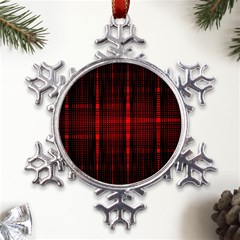 Black And Red Backgrounds Metal Large Snowflake Ornament by Hannah976