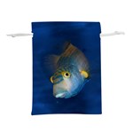 Fish Blue Animal Water Nature Lightweight Drawstring Pouch (M) Front