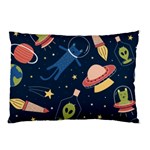 Seamless Pattern With Funny Alien Cat Galaxy Pillow Case (Two Sides) Front